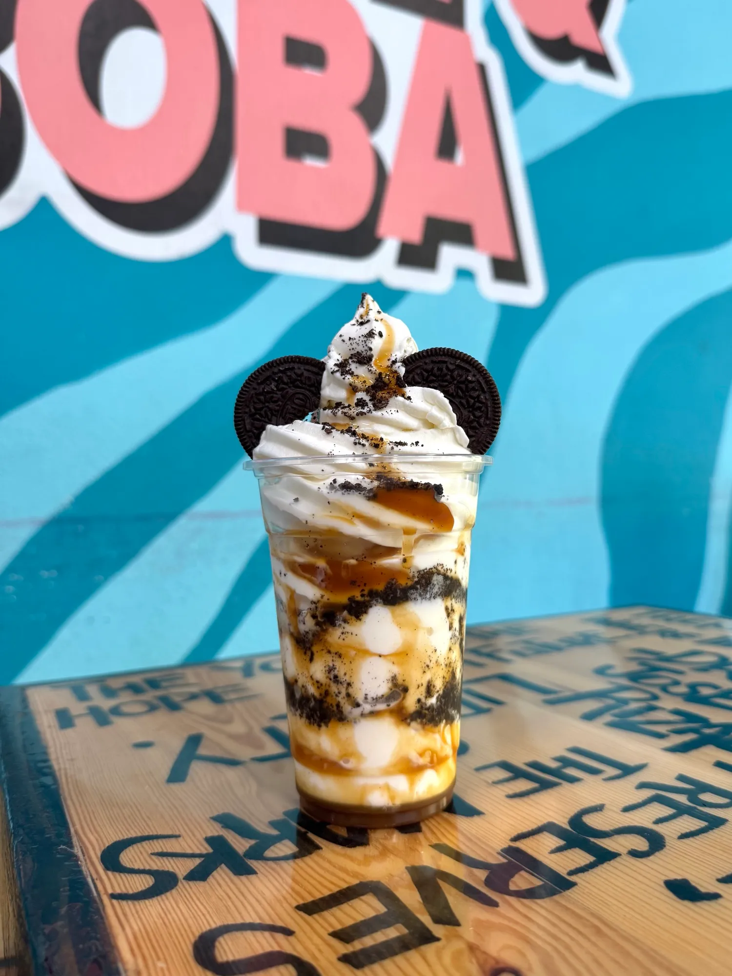 A cookies & cream soft serve sundae