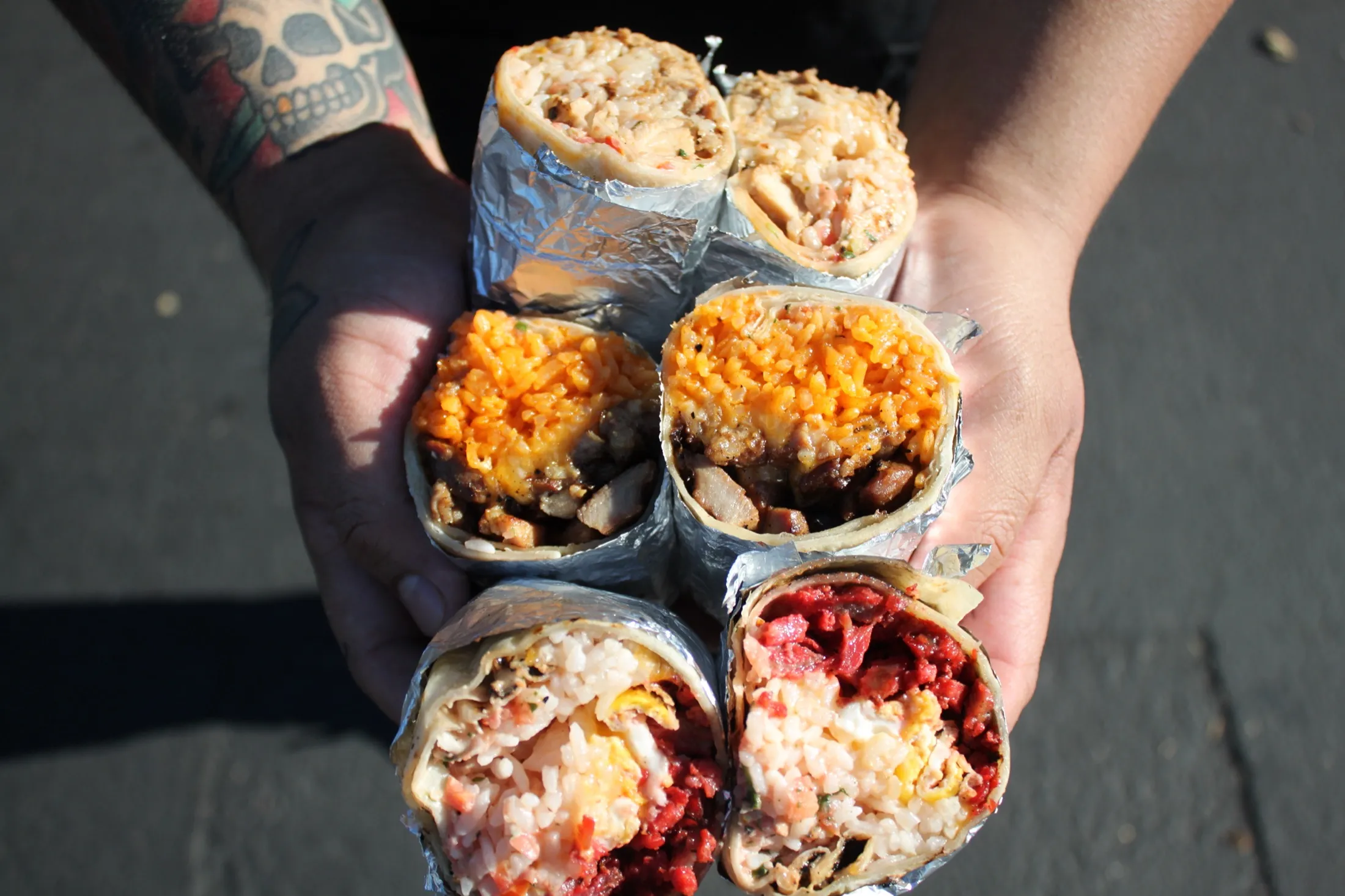 Burritos at Peace Love & Boba